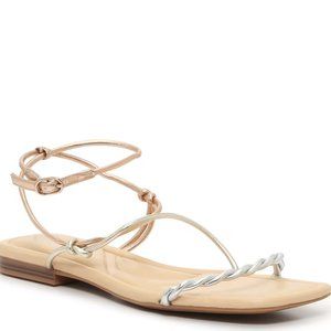 Marc Fisher Silver and Gold Sandals Size 10